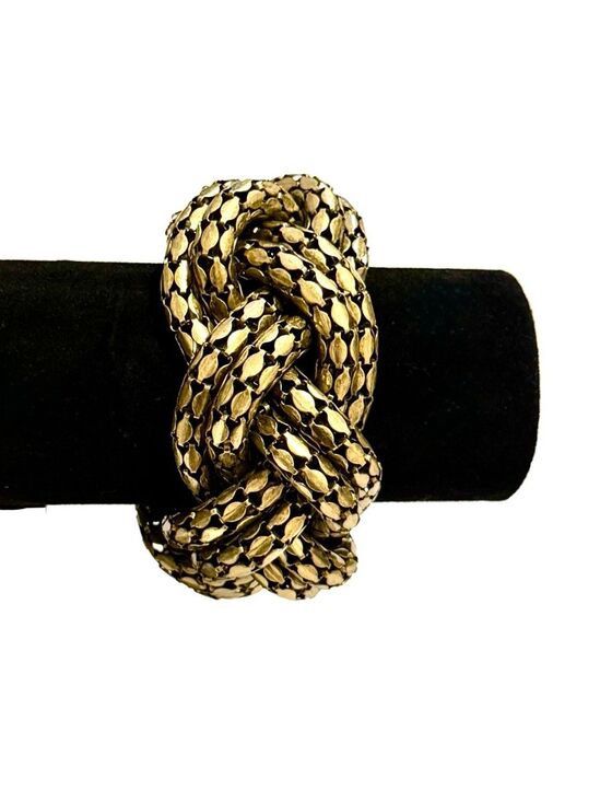 White House Black Market Jewelry - White House Black Market Oversized Gold Braided Statement Bracelet NEW
